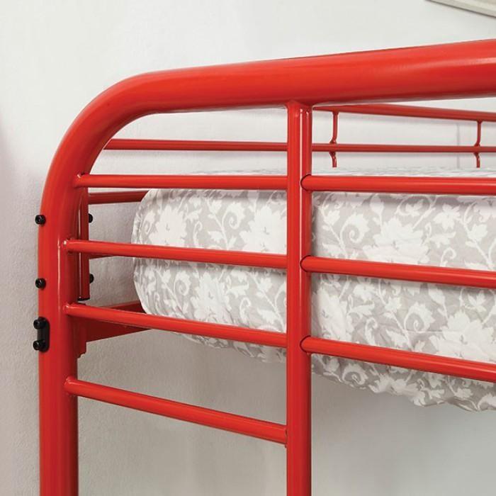 Large Picture of Furniture of America Opal CM-BK931RD-TF Twin/Full Bunk Bed