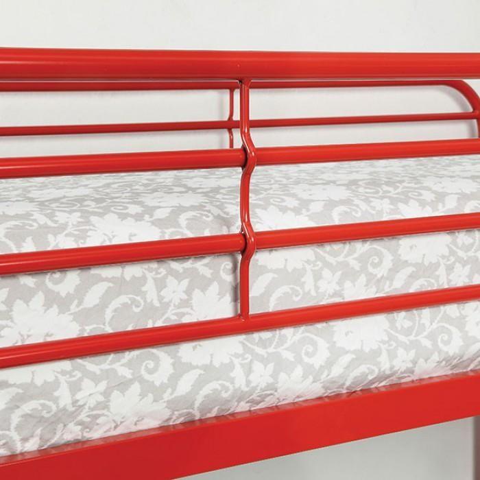 Large Picture of Furniture of America Opal CM-BK931RD-TF Twin/Full Bunk Bed