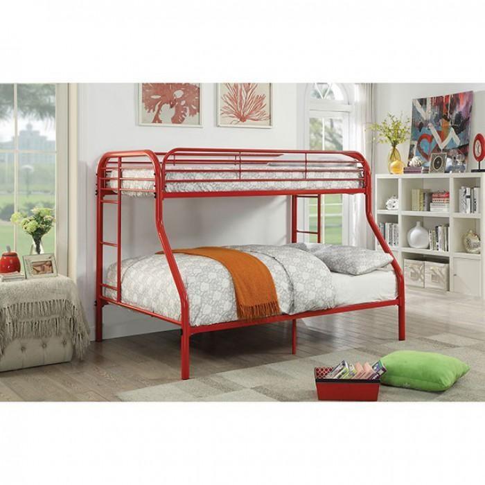 Large Picture of Furniture of America Opal CM-BK931RD-TF Twin/Full Bunk Bed