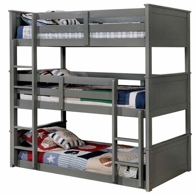 Furniture of America Therese CM-BK628GY-T-BED Twin Triple Decker Bed