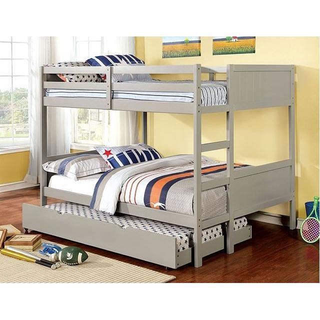 Large Picture of Furniture of America Annette CM-BK619F-GY Full over Full Bunk Bed