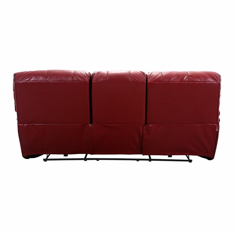 Large Picture of Homelegance Pecos 8480RED-3PW Power Double Reclining Sofa - Red