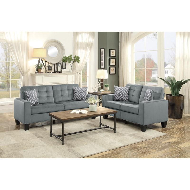 Large Picture of Homelegance Lantana 9957GY-3 Sofa - Grey