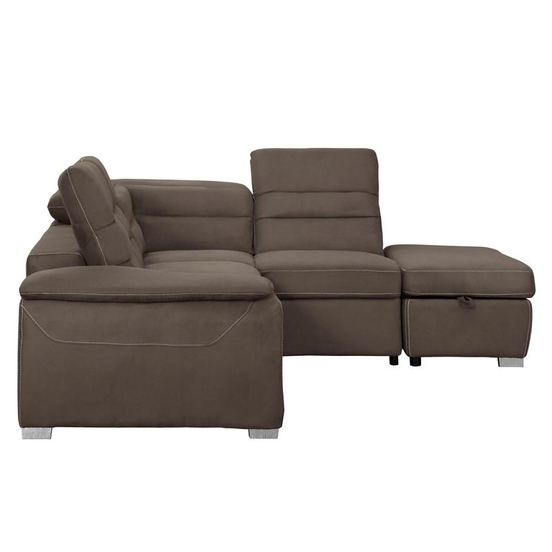 Large Picture of Homelegance Platina 8277CH* 3 pc Sectional with Adjustable Headrests, Pull-out Bed and Right Chaise