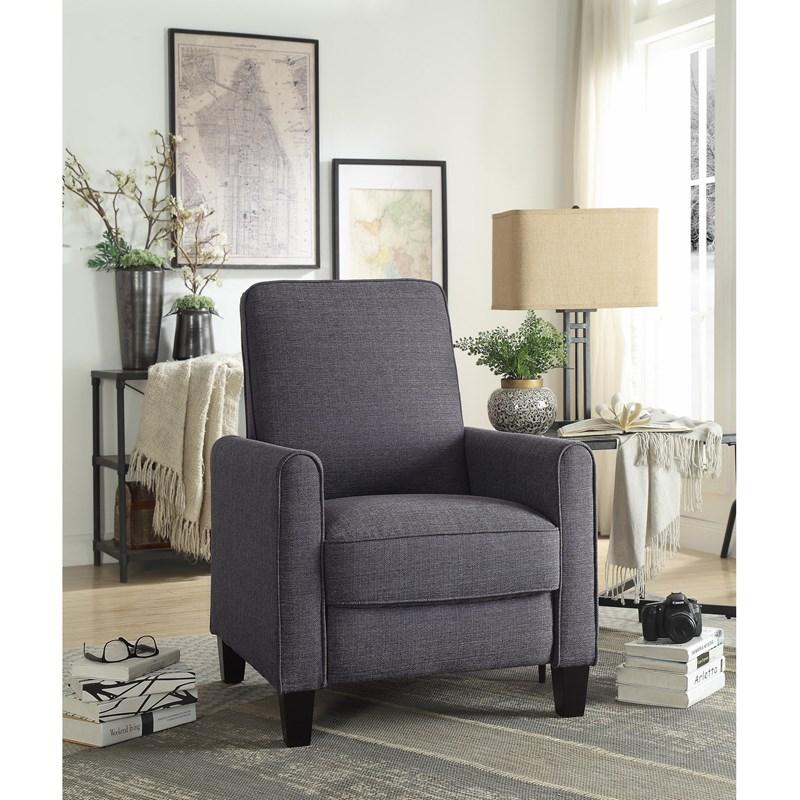 Homelegance Darcel 8267GY-1 Push Back Reclining Chair