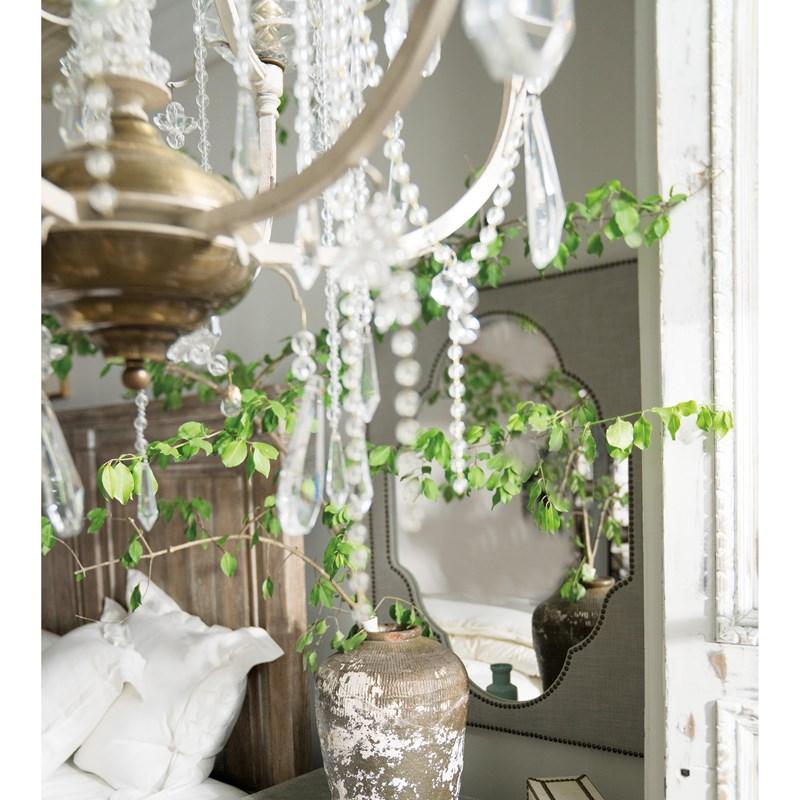 Large Picture of Hooker Furniture 5750-90008-GRY Boheme Nourmand Linen Wrapped Mirror