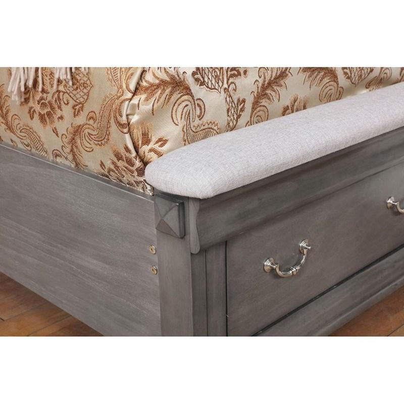 Large Picture of Furniture of America Merida CM7504GY-Q Queen Storage Bed