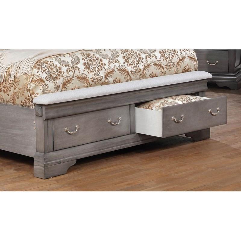 Large Picture of Furniture of America Merida CM7504GY-Q Queen Storage Bed