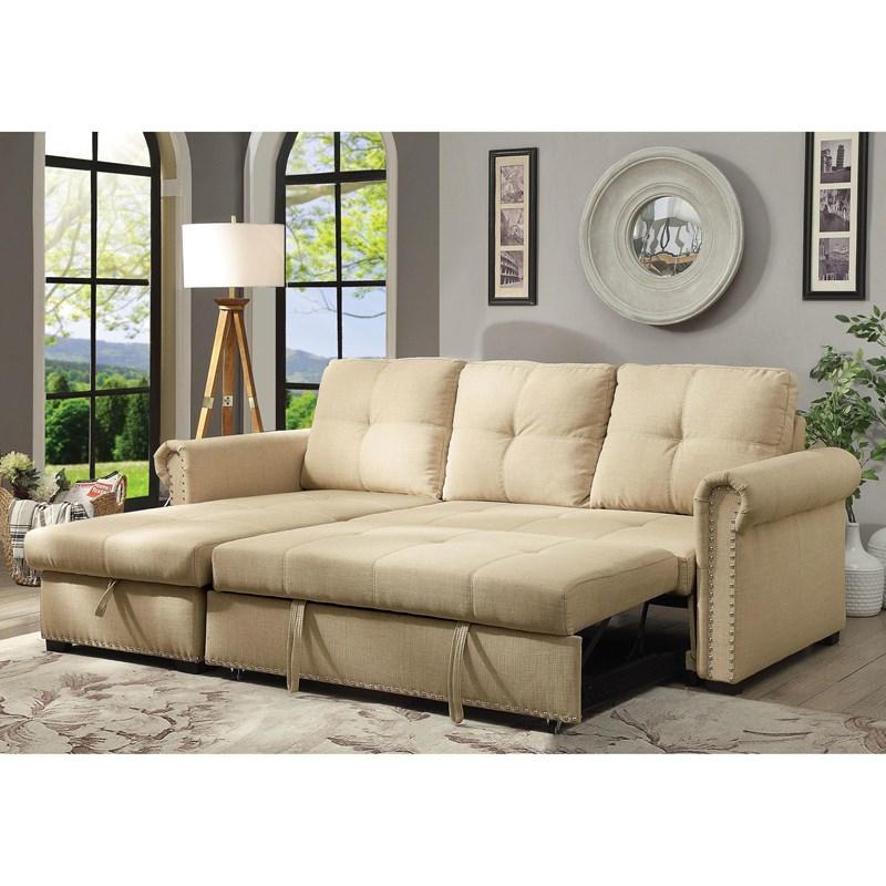 Large Picture of Furniture of America Carter CM6569 Sleeper Sectional