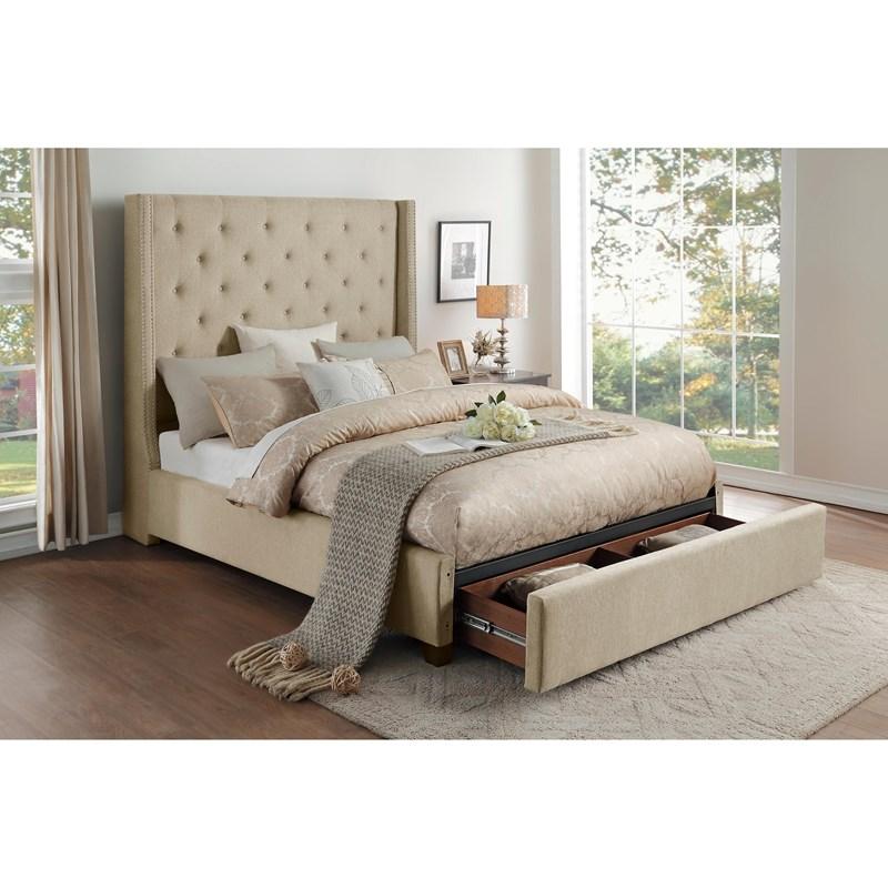 Large Picture of Homelegance Fairborn 5877FBE-1DW* Full Platform Bed with Storage Footboard