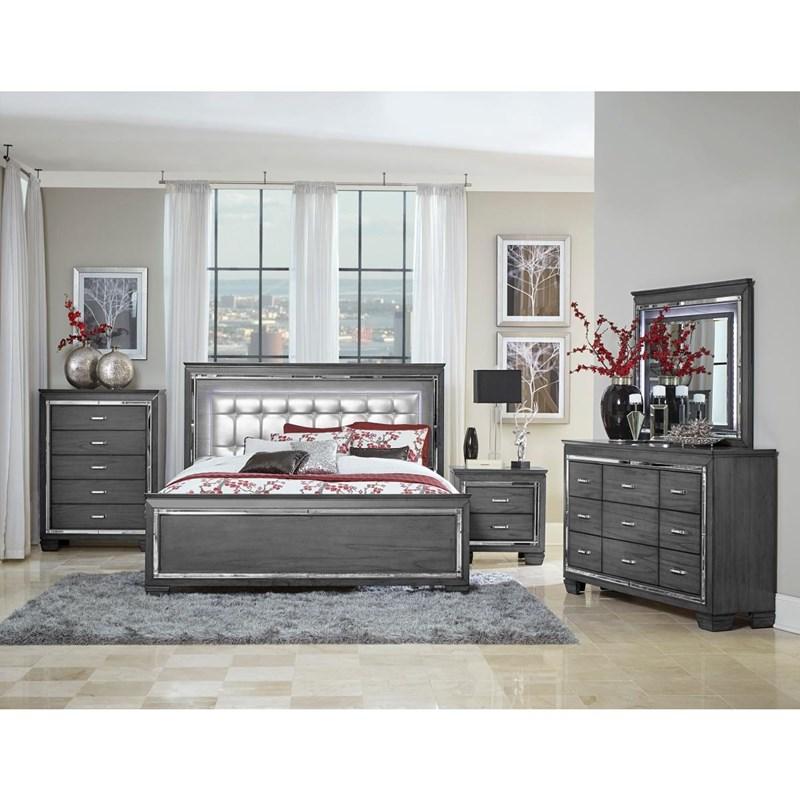Large Picture of Homelegance Allura 1916KGY-1CK* California King Bed, LED Lighting