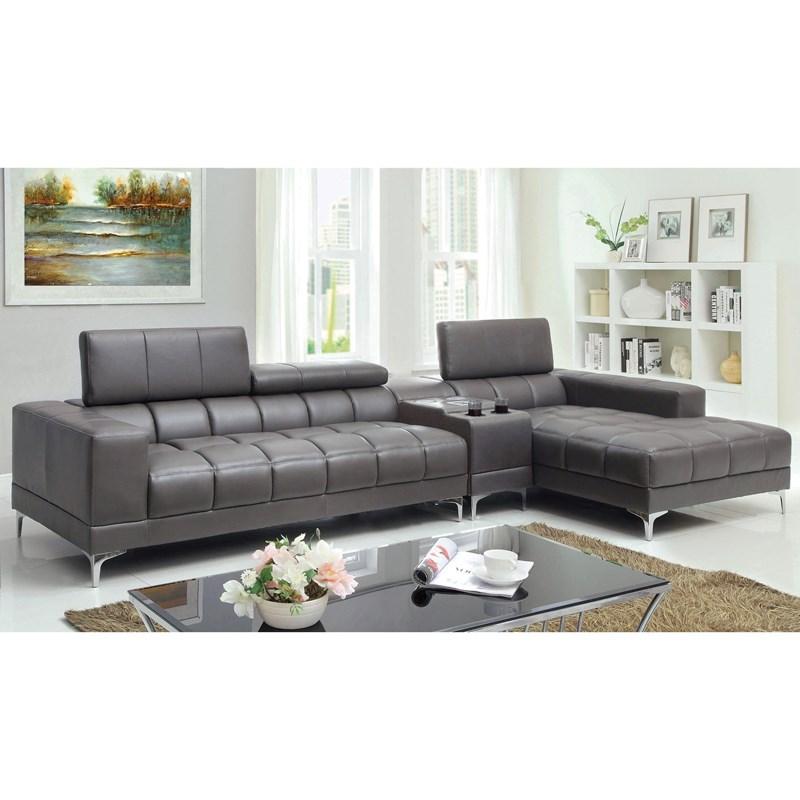 Large Picture of Furniture of America Bourdet II CM6669GY-SET+CS Sectional