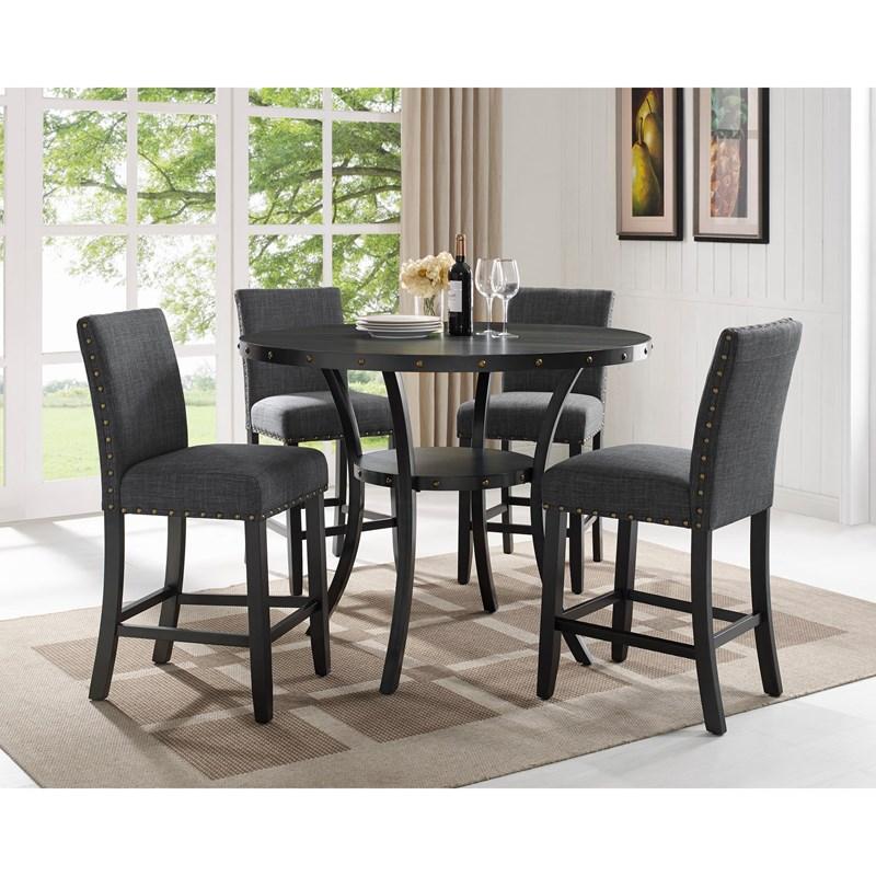 Large Picture of Crown Mark Wallace 1713DGY-T-48 Counter Height Dining Table