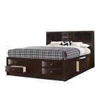 Crown Mark Emily B4265-K King Bookcase Bed with Storage