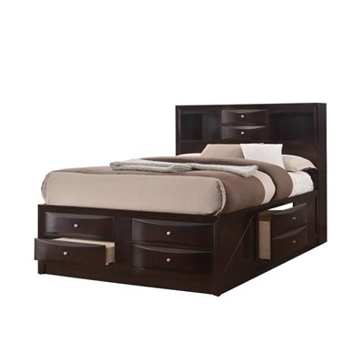 Crown Mark Emily B4265-Q Queen Bookcase Bed with Storage