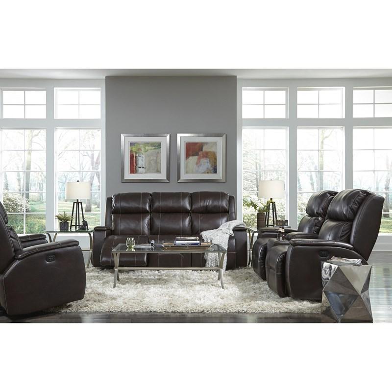 Colton Power Reclining Leather Loveseat with Console (L740CY4 73226L) image 3