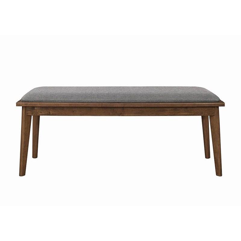 Large Picture of Coaster Furniture Alfredo 108083 Upholstered Dining Bench - Grey and Natural Walnut