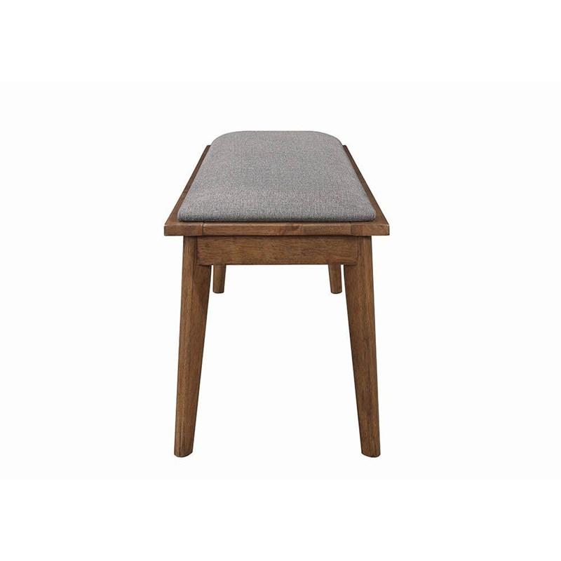 Large Picture of Coaster Furniture Alfredo 108083 Upholstered Dining Bench - Grey and Natural Walnut