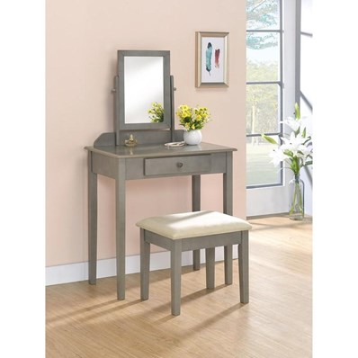 Crown Mark Iris 2208SET-GY Vanity Table and Stool