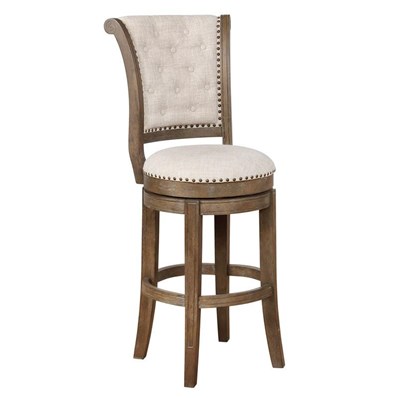 Crown Mark Granville 2992C-29-GY Swivel Bar Height Stool
