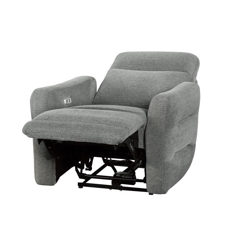 Large Picture of Homelegance Edition 9804DV-1PWH Power Lay Flat Reclining Chair with Power Headrest and USB Port