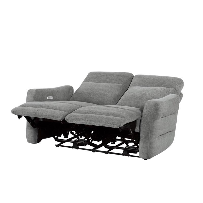 Large Picture of Homelegance Edition 9804DV-2PWH Power Double Lay Flat Reclining Love Seat with Power Headrests and USB Ports
