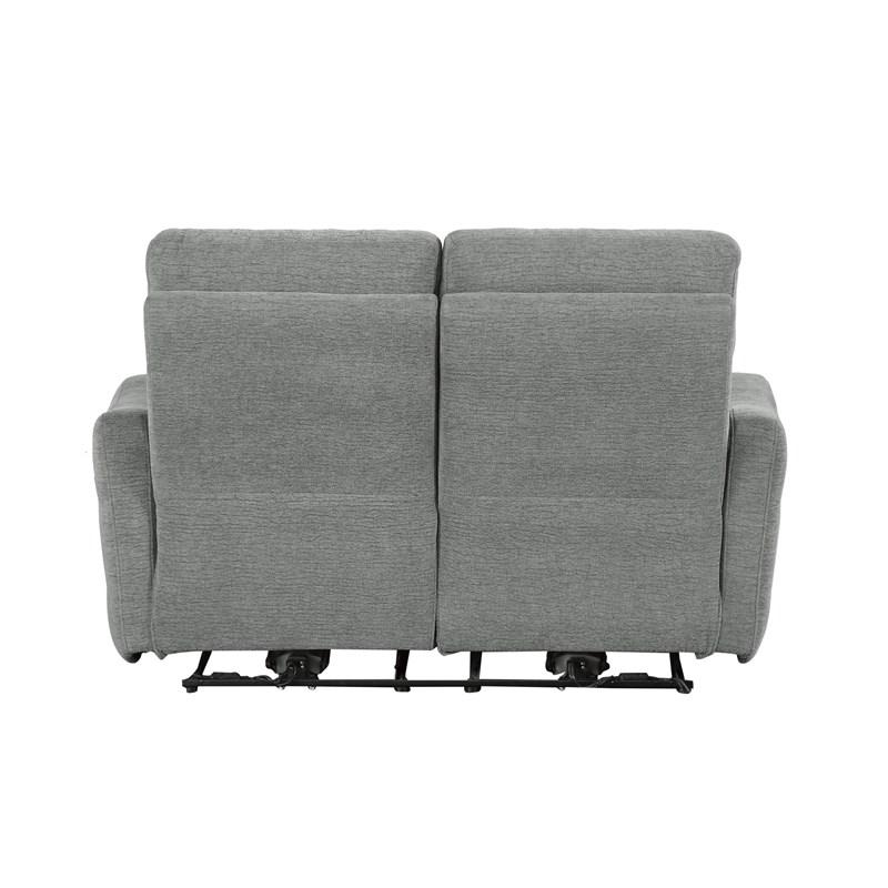 Large Picture of Homelegance Edition 9804DV-2PWH Power Double Lay Flat Reclining Love Seat with Power Headrests and USB Ports