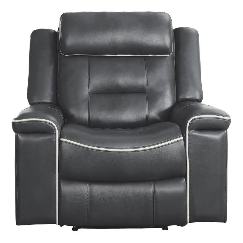 Homelegance Darwan 9999DG-1 Lay Flat Reclining Chair - Dark Grey