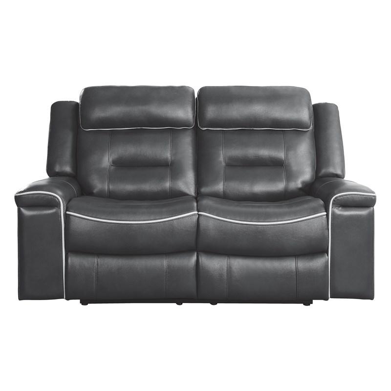 Homelegance Darwan 9999DG-2 Double Lay Flat Reclining Love Seat - Dark Grey