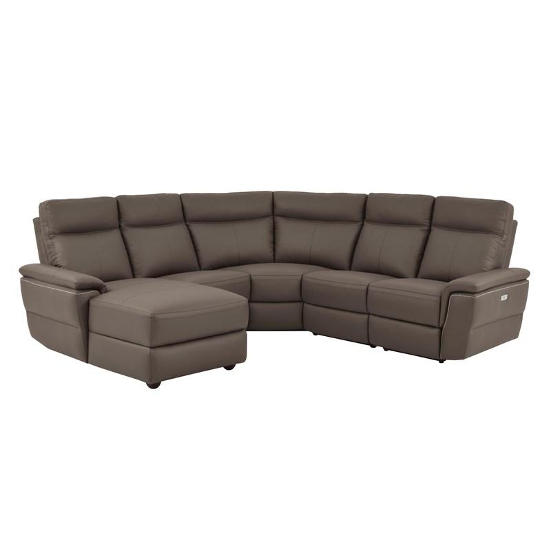Homelegance Olympia 8308*5A 5 pc Modular Power Reclining Sectional with Left Chaise