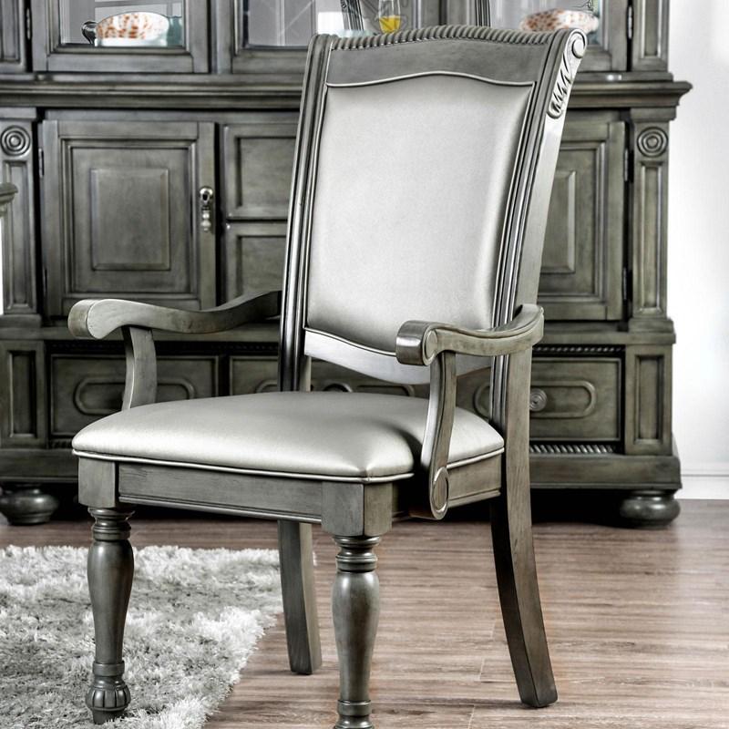 Large Picture of Furniture of America Alpena CM3350GY-AC-2PK Arm Chair