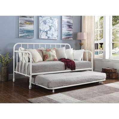 Coaster Furniture Marina 300766 Metal Twin Daybed with Trundle - White