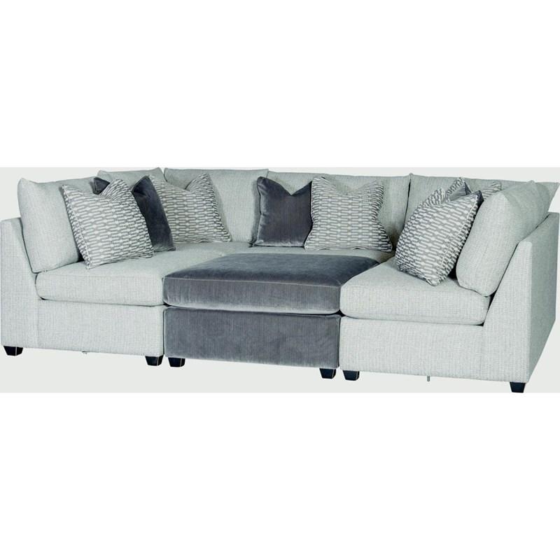 Mayo Furniture 1516F 6 pc Sectional - Twine and Twig Rattan