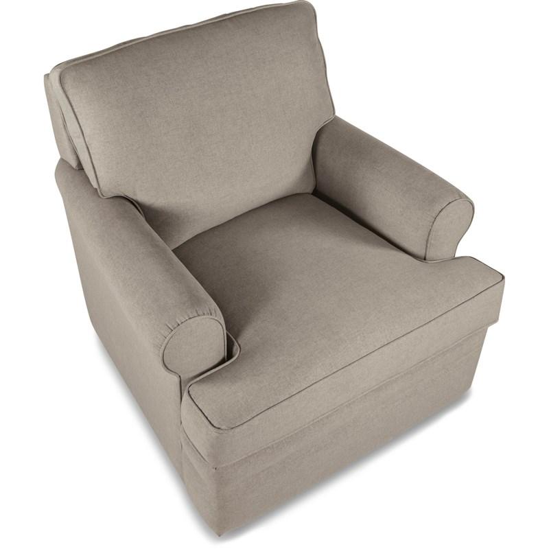 Large Picture of La-Z-Boy Roxie Premier Swivel Occasional Chair - Dove
