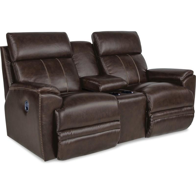Large Picture of La-Z-Boy Talladega La-Z-Time® Full Reclining Loveseat w/ Console - Chestnut
