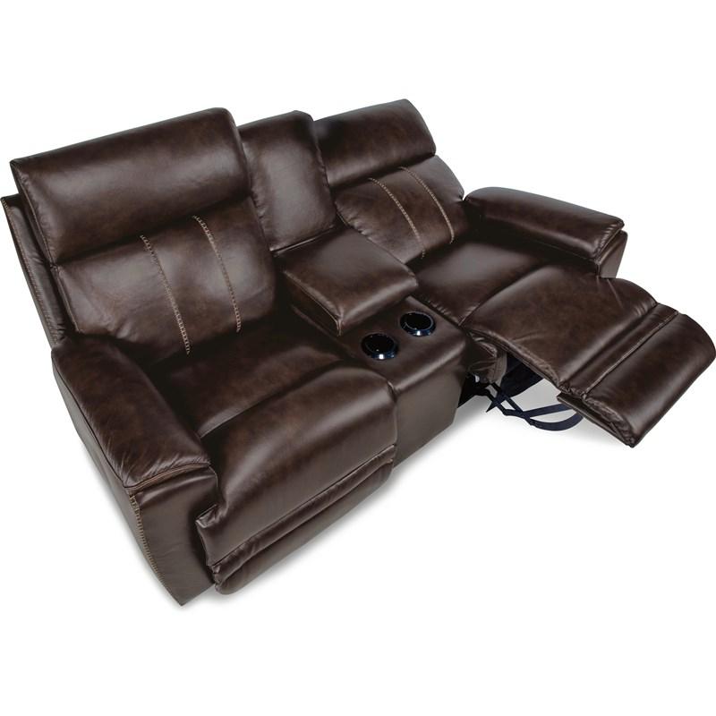Large Picture of La-Z-Boy Talladega La-Z-Time® Full Reclining Loveseat w/ Console - Chestnut