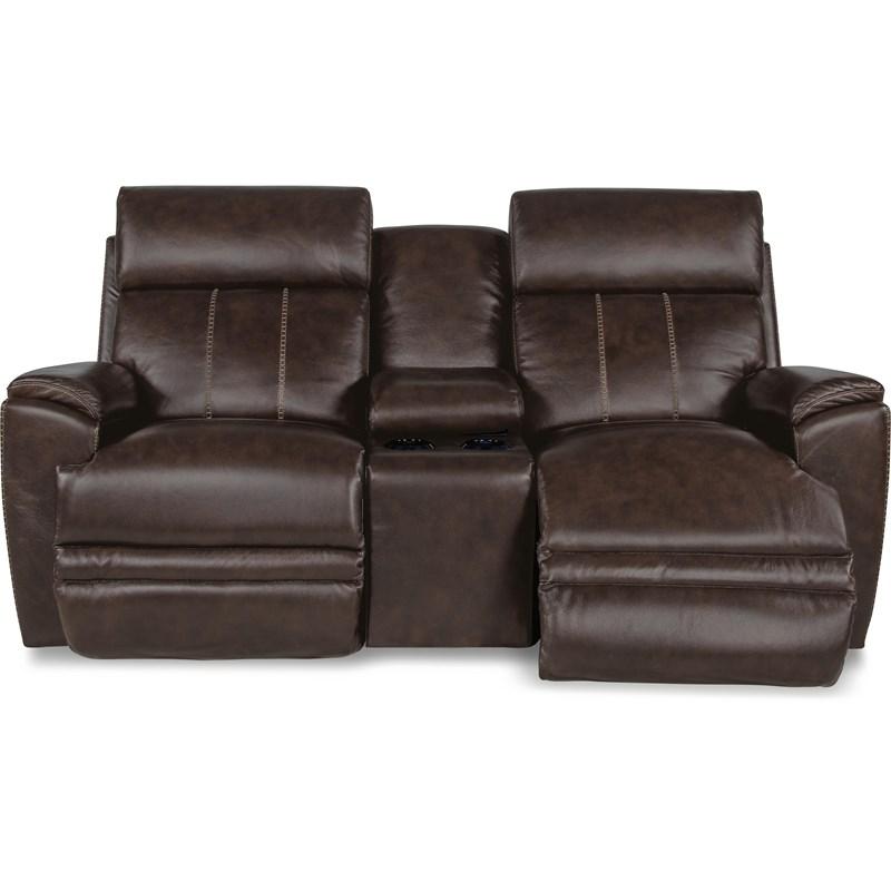 Large Picture of La-Z-Boy Talladega La-Z-Time® Full Reclining Loveseat w/ Console - Chestnut