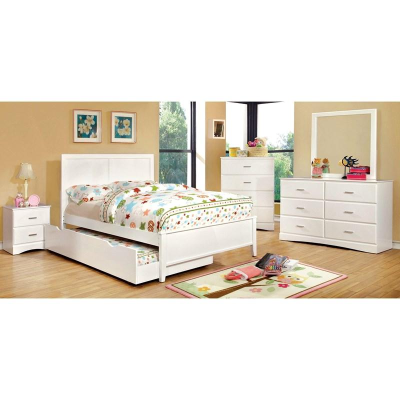 Large Picture of Furniture of America Prismo CM7941WH Full Platform Bed