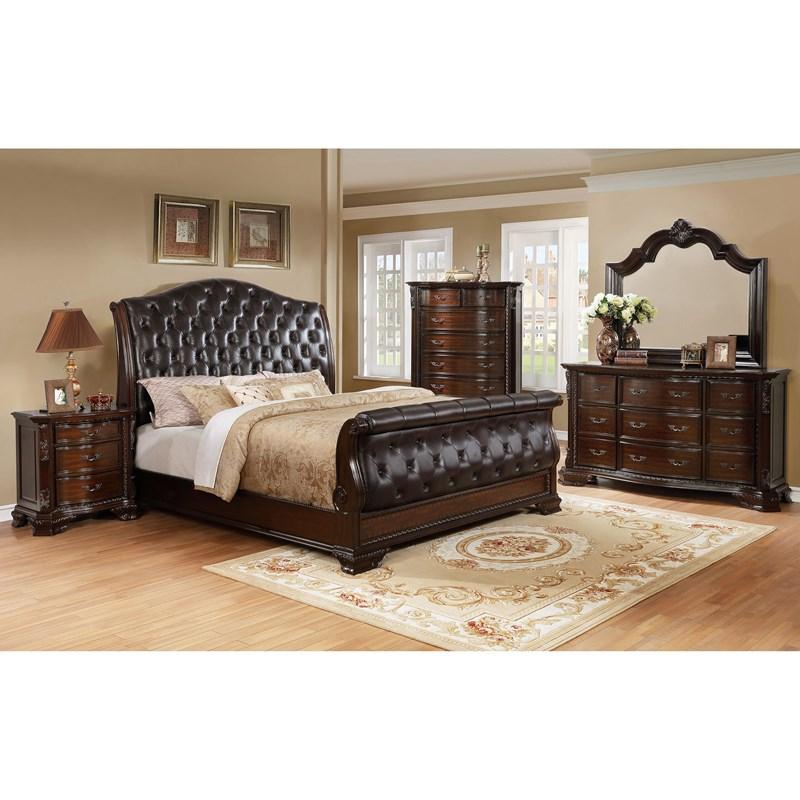 Large Picture of Crown Mark Sheffield B1100-88-CK California King Sleigh Bed