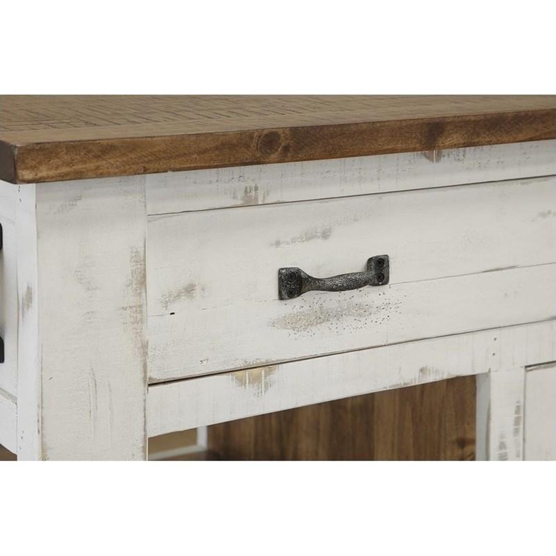 Large Picture of International Furniture Direct Pueblo White IFD3601KSL Kitchen Island