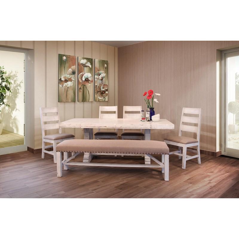 Large Picture of International Furniture Direct Terra White IFD1022BENCH Bench