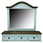 LMT Imports Turquoise Washed VSERU-PT-ACC80D TURQ Dresser Mirror