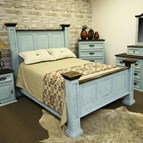 LMT Imports Turquoise Washed VSERU-PT-CAM021K TURQ King Panel Bed