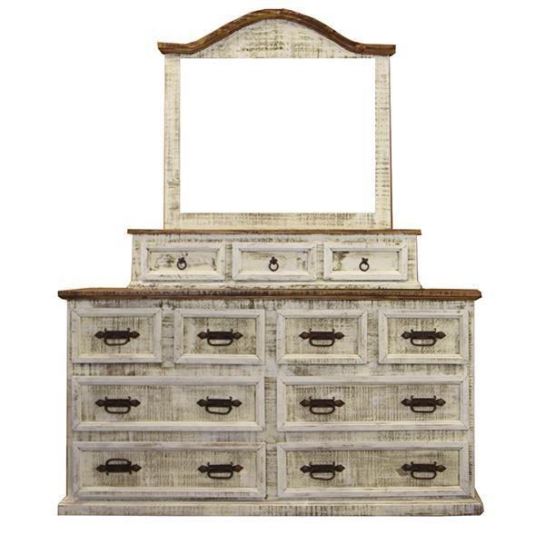 White Washed Dresser Mirror (VSERU-PW-ACC80D WHITE) image 2