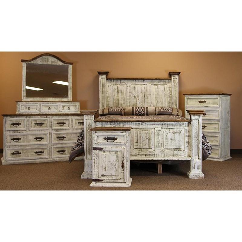 White Washed Dresser Mirror (VSERU-PW-ACC80D WHITE) image 3