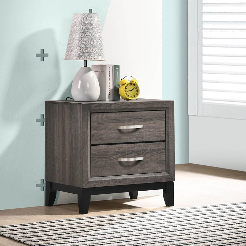 Large Picture of Coaster Furniture Watson 212422 2-Drawer Nightstand - Grey Oak