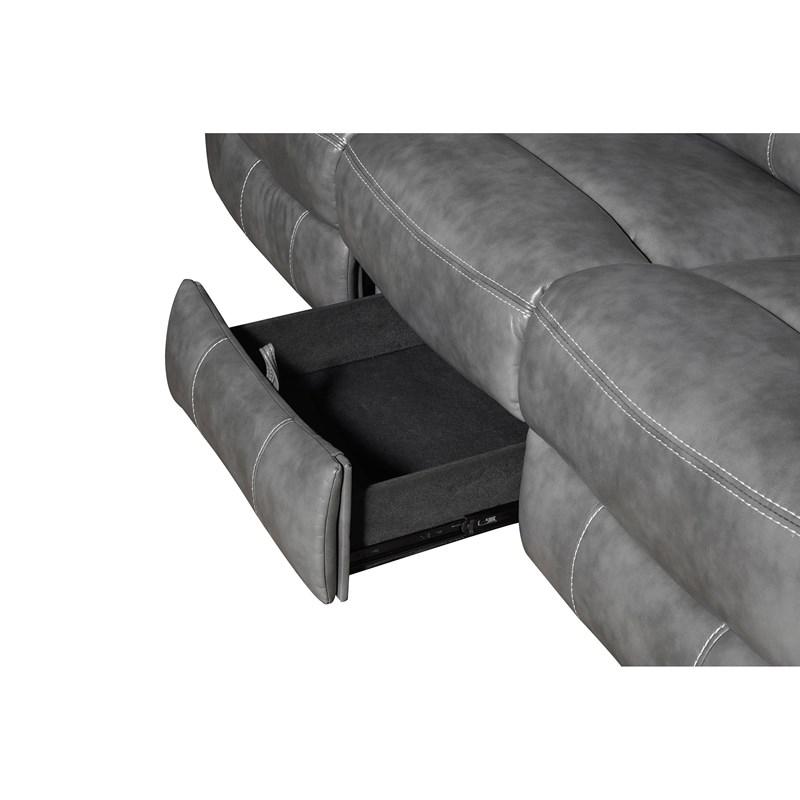 Large Picture of Coaster Furniture Conrad 650354 Upholstered Padded Arm Motion Sofa - Grey