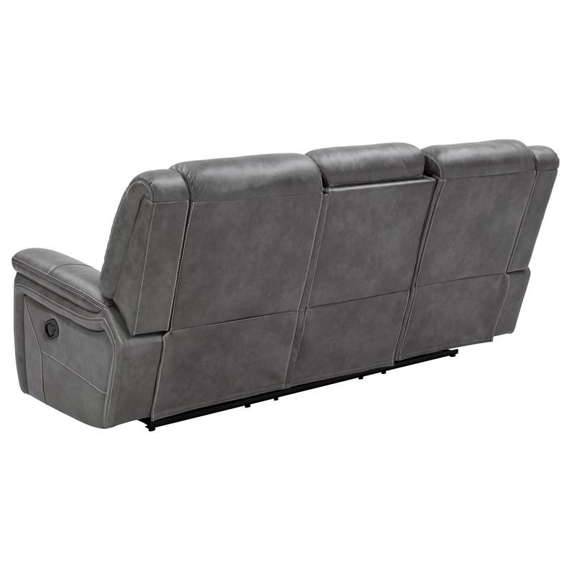 Large Picture of Coaster Furniture Conrad 650354 Upholstered Padded Arm Motion Sofa - Grey