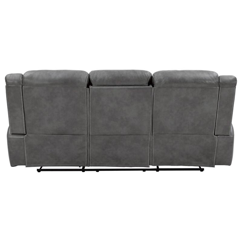 Large Picture of Coaster Furniture Conrad 650354 Upholstered Padded Arm Motion Sofa - Grey