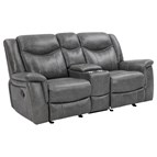 Coaster Furniture Conrad 650355 Upholstered Padded Arm Glider Loveseat - Grey